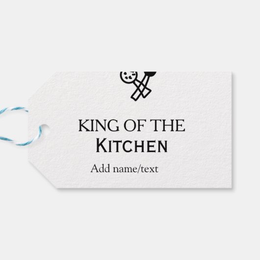 King of the kitchen chef cooking add name crown ha cadeaulabel (Achterkant Horizontaal)