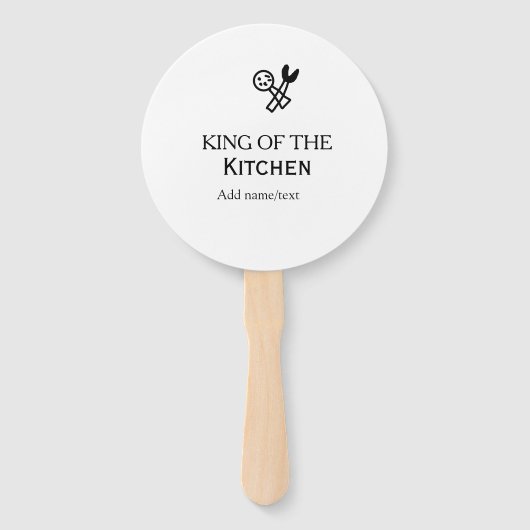 King of the kitchen chef cooking add name crown ha handwaaier (Achterkant)