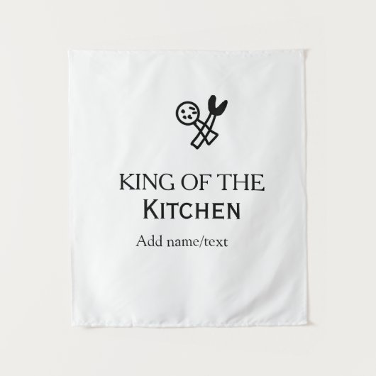 King of the kitchen chef cooking add name crown ha wandkleed (Voorkant)