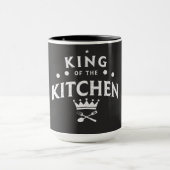 King of the Kitchen Crown – Funny Foodie Black Mok (Midden)