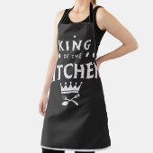 King of the Kitchen Crown – Funny Foodie Black Schort (Insitu)