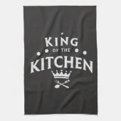 King of the Kitchen Crown – Funny Foodie Black Theedoek (Verticaal)