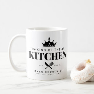 King of The Kitchen Elegant Foodie Mannen met naam Koffiemok