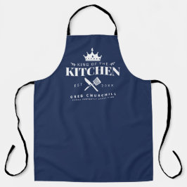 King of The Kitchen Foodie Mannen Personalized Blu Schort