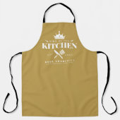 King of The Kitchen Foodie Mannen Personalized Gol Schort (Voorkant)