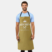 King of The Kitchen Foodie Mannen Personalized Gol Schort (Gedragen)