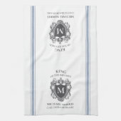 King of the Kitchen Gepersonaliseerd naam Monogram Theedoek (Verticaal)