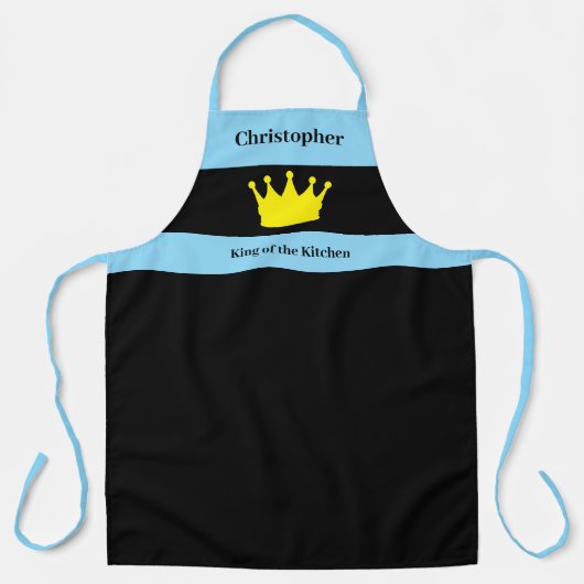 King of the kitchen name crown blue schort (Voorkant)