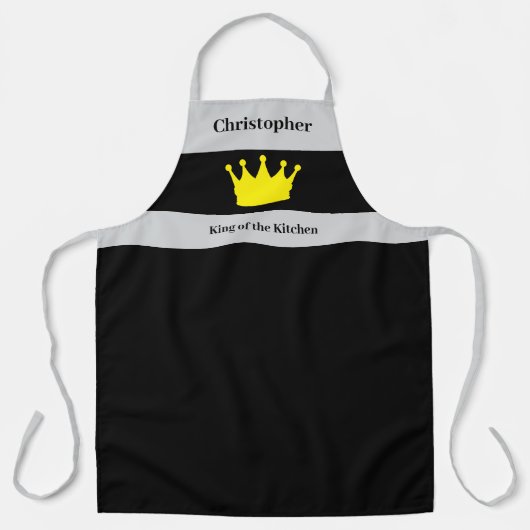 King of the kitchen name crown grey schort (Voorkant)