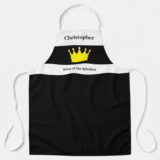 King of the kitchen name crown white schort (Voorkant)