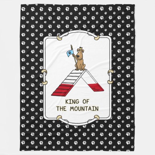 King of the Mountain Dog Agility Design Fleece Deken (Voorkant)