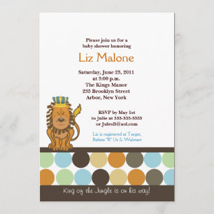 King of the Oerwoud 5x7 Baby Shower Invitations Kaart