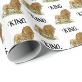 King of the Oerwoud Lion Cartoon, Bold Wildlife Ar Cadeaupapier (Rol Hoek)