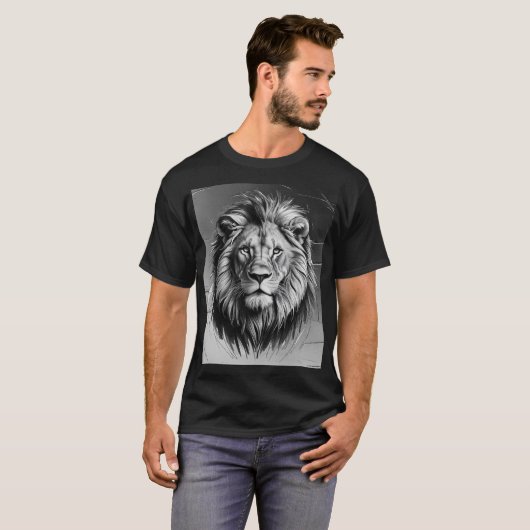 "King of the Oerwoud" T-shirt - Lion Art Edition (Voorkant volledig)
