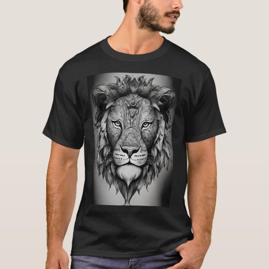 King of the Oerwoud T-shirt, Lion luxe mannen Tshi T-shirt (Voorkant)