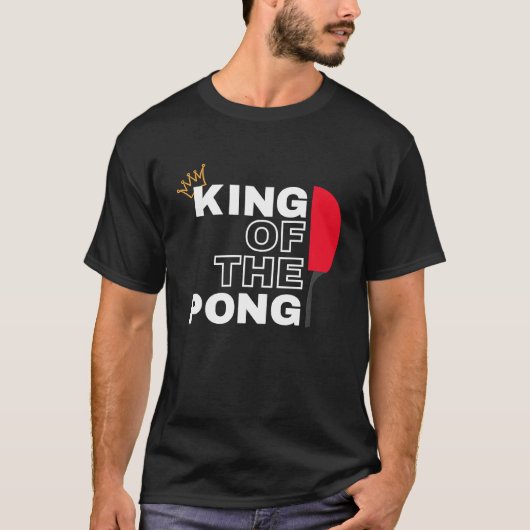 KING OF THE PING Ping Pong Kampioen voor mannen T-shirt (Voorkant)