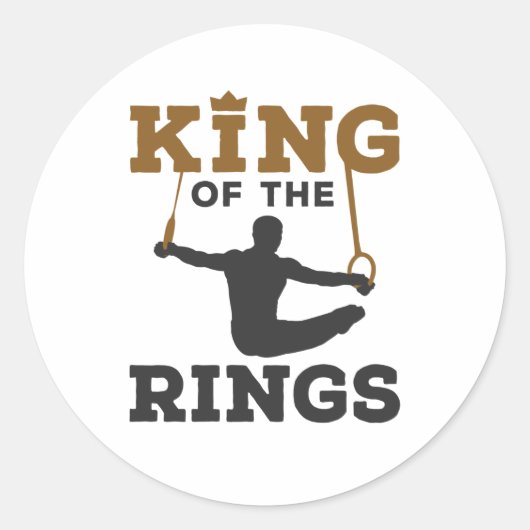 King of the Rings Gymnastiek Mannen Jongens Ronde Sticker (Voorkant)