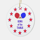 King of the Table Ping Pong Keramisch Ornament (Links)