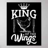 King of the Wings Grappige kip BBQ barbecue Poster (Voorkant)