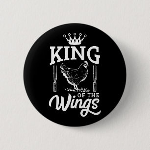 King of the Wings Grappige kip BBQ barbecue Ronde Button 5,7 Cm