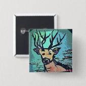 King Of The Wood /// Hirsch / Deer Button Pin (Voorkant /achterkant)