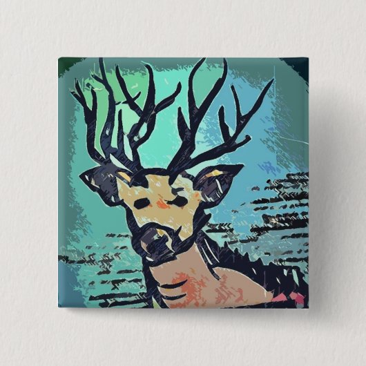 King Of The Wood /// Hirsch / Deer Button Pin (Voorkant)