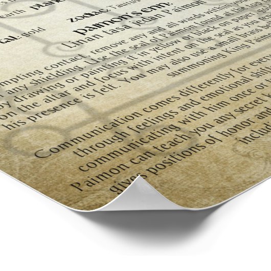 King Paimon Goetia Demonic Poster (Hoek)