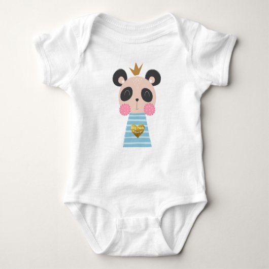King Panda Baby Jersey Bodysuit (Voorkant)