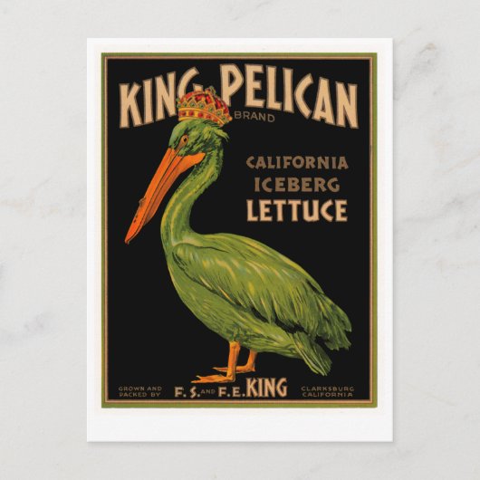 King Pelican Brand Lettuce Briefkaart (Voorkant)