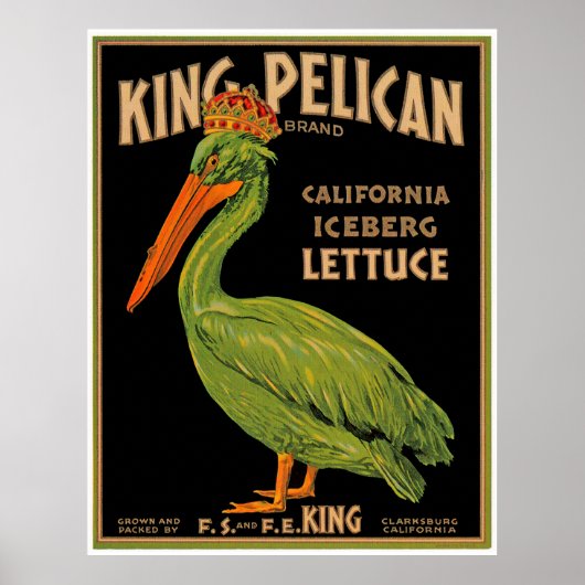 King Pelican Brand Lettuce Poster (Voorkant)