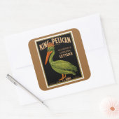 King Pelican Brand Lettuce Vierkante Sticker (Envelop)