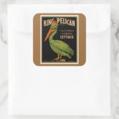 King Pelican Brand Lettuce Vierkante Sticker (Tas)