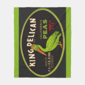 King Pelican California erwten krat label Fleece Deken (Voorkant)