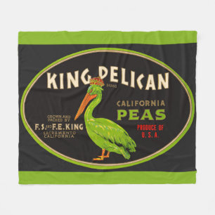 King Pelican California erwten krat label Fleece Deken