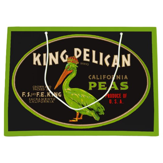 King Pelican California erwten krat label Groot Cadeauzakje (Voorkant)