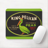 King Pelican California erwten krat label Muismat (Met muis)