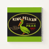 King Pelican California erwten krat label Notitieboek (Achterkant)