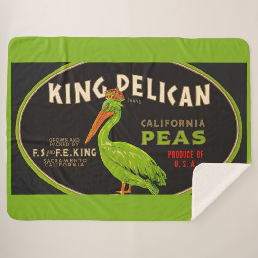 King Pelican California erwten krat label Sherpa Deken (Voorkant (horizontaal))