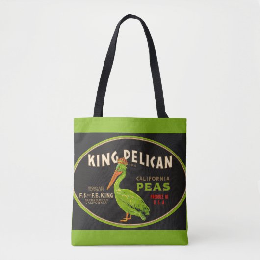 King Pelican California erwten krat label Tote Bag (Voorkant)