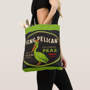 King Pelican California erwten krat label Tote Bag