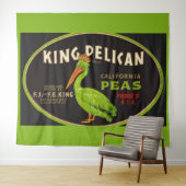 King Pelican California erwten krat label Wandkleed (In Situ (horizontaal))