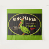 King Pelican California erwten krat label Wandkleed (Voorkant (horizontaal))