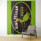 King Pelican California erwten krat label Wandkleed (In situ)