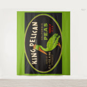 King Pelican California erwten krat label Wandkleed (Voorkant)