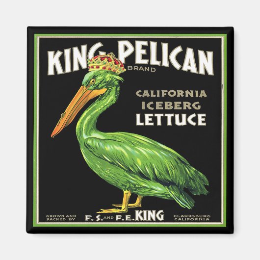 KING PELICAN ICEBERG SLA -  KRAT LABEL MAGNEET (Voorkant)
