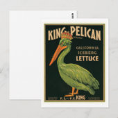 King Pelican Lettuce  Crate Label Briefkaart (Voorkant / Achterkant)