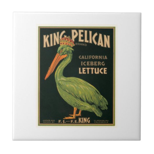 King Pelican Lettuce Crate Label Tegeltje (Voorkant)