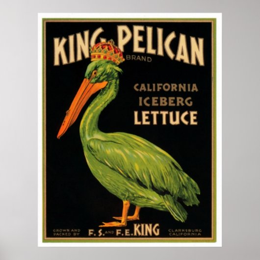 King Pelican Lettuce Poster (Voorkant)