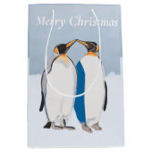 King Penguin Pair die Kerstmis kust Medium Cadeauzakje (Voorkant)