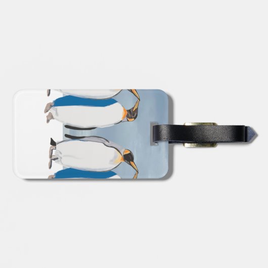 King Penguin Pair Kissing  Bagagelabel (Achterkant horizontaal)